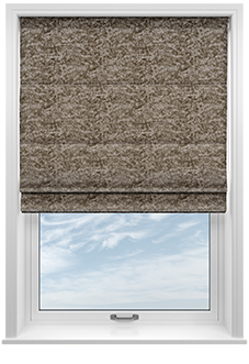 Cyrus Crushed Velvet, Latte - Motorised Roman Blind